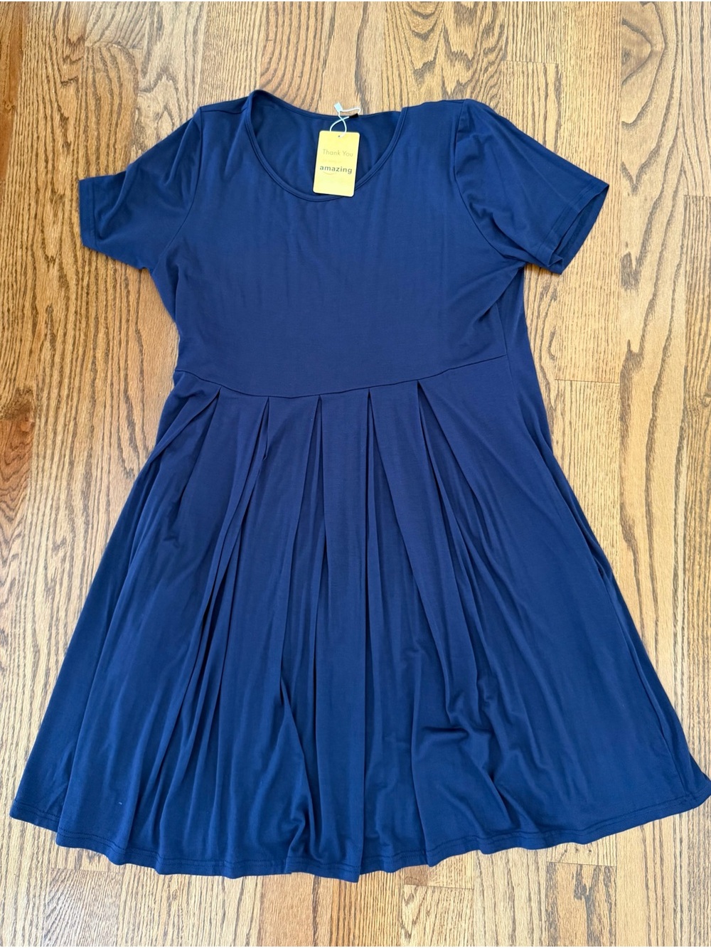 NWT Women’s Plus Size Navy A-Line Midi Dress with Pockets XL